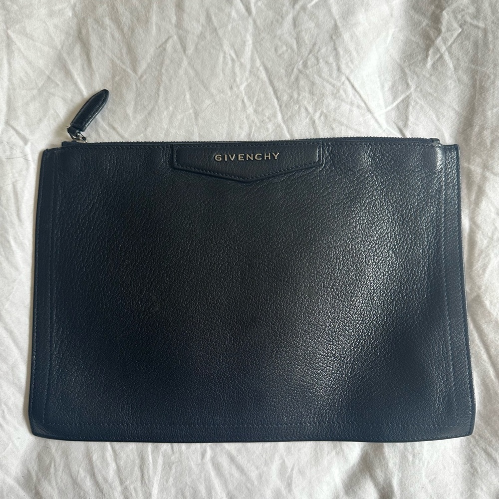 Givenchy Leather Tote, Navy